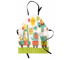 Train with Jungle Animals Apron