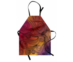 Doodle Waves with Stripes Apron