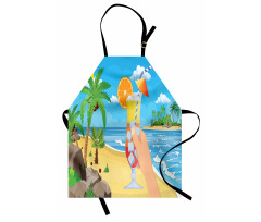 Tropical Cocktail Glass Apron