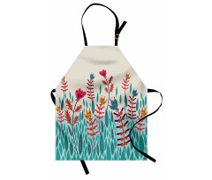 Doodle Poppy Flowers Apron