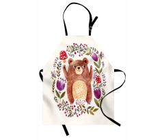 Baby Mammal Floral Wreath Apron