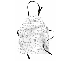 People Walking Dogs Apron