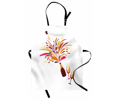 Colorful Champagne Splash Apron