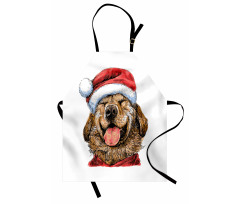 Funny Terrier Smiling Xmas Apron