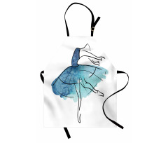 Watercolor Tutu Blue Tones Apron