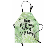 Green Leafy Branches Words Apron