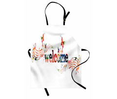 Music Notes and Butterflies Apron
