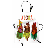 Funny Bears in Hawaii Apron