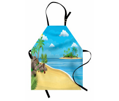 Palms Rocks Sand Sun Apron