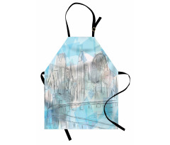 Abstract City Silhouette Apron