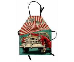 Greetings Words Retro Car Apron