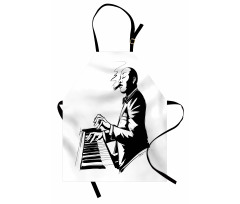 Jazz Pianist Sketch Artwork Apron