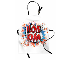 I Love Iowa Comic Book Apron