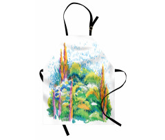 Floral Nature Meadow Trees Apron