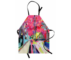 Funky Streets Sketch Trees Apron