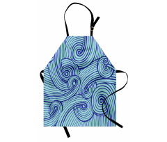 Abstract Spirals Wavy Ocean Apron