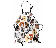 Faces of Various Dog Breeds Apron