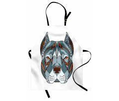 Zentangle Art Terrier Head Apron