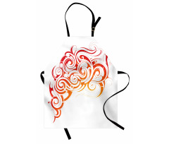 Orange Tones Abstract Curls Apron