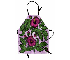 Hibiscus Blossoms Pattern Apron