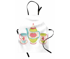 Classic Porcelain Floral Teapot Apron