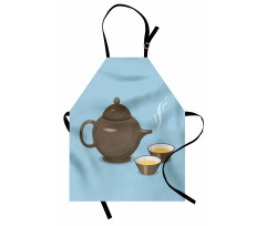 Tea Cups Beverage Drink Theme Apron