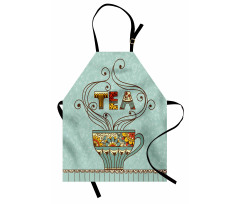 Cup Floral Ornamental Lines Apron