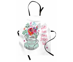 Lets Have Some Spring Tea Text Apron