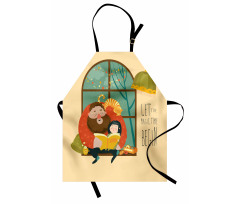 Father Daughter Reading Apron