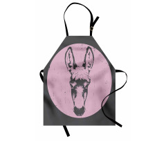 Grunge Look Animal Portrait Apron