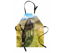 Donkey Eating Grass Mountain Apron