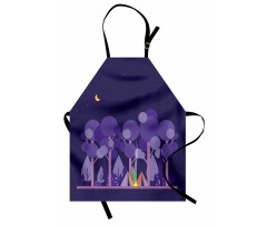 Night at Campsite Scene Apron