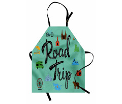 Road Trip Calligraphy with Map Apron