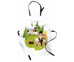 Happy Camper Family in Woods Apron