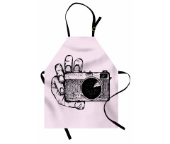 Sketch Style Camera Doodle Apron