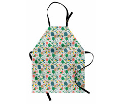 Blossoming Stalks and Birds Apron