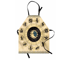 Mystic Horoscope Wheel Art Apron