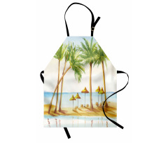 Sandy Beach and Palm Trees Apron