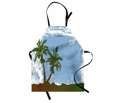 Grunge Island at Night Apron