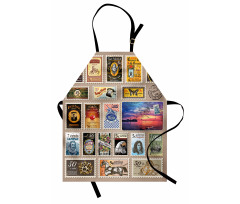 Traveler Tourist Stamps Apron