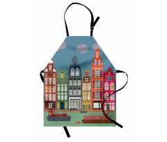 European Houses and Ships Apron