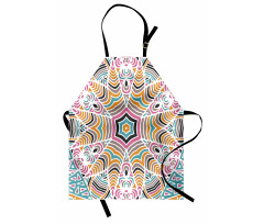 Abstract Floral Art Motif Apron