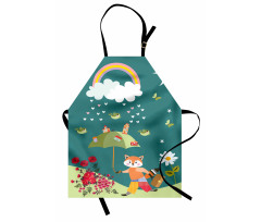 Forest Animal Hearts Flowers Apron