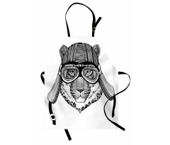 Hipster Cat Modern Design Apron