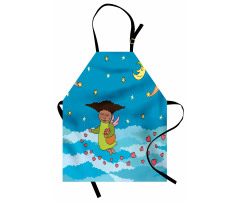 Cartoonish Sky at Night Apron