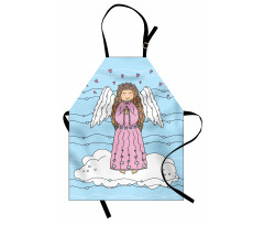 Doodle Girl on Cloud Apron