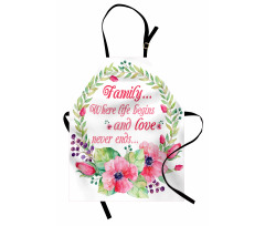 Family Love Saying Wreath Apron