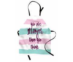 Watercolor Stripes Typography Apron