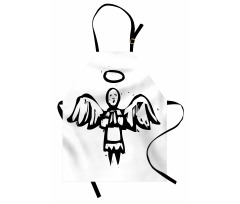 Sketch Style Christmas Angel Apron