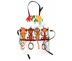 Animals Sitting Branch Apron